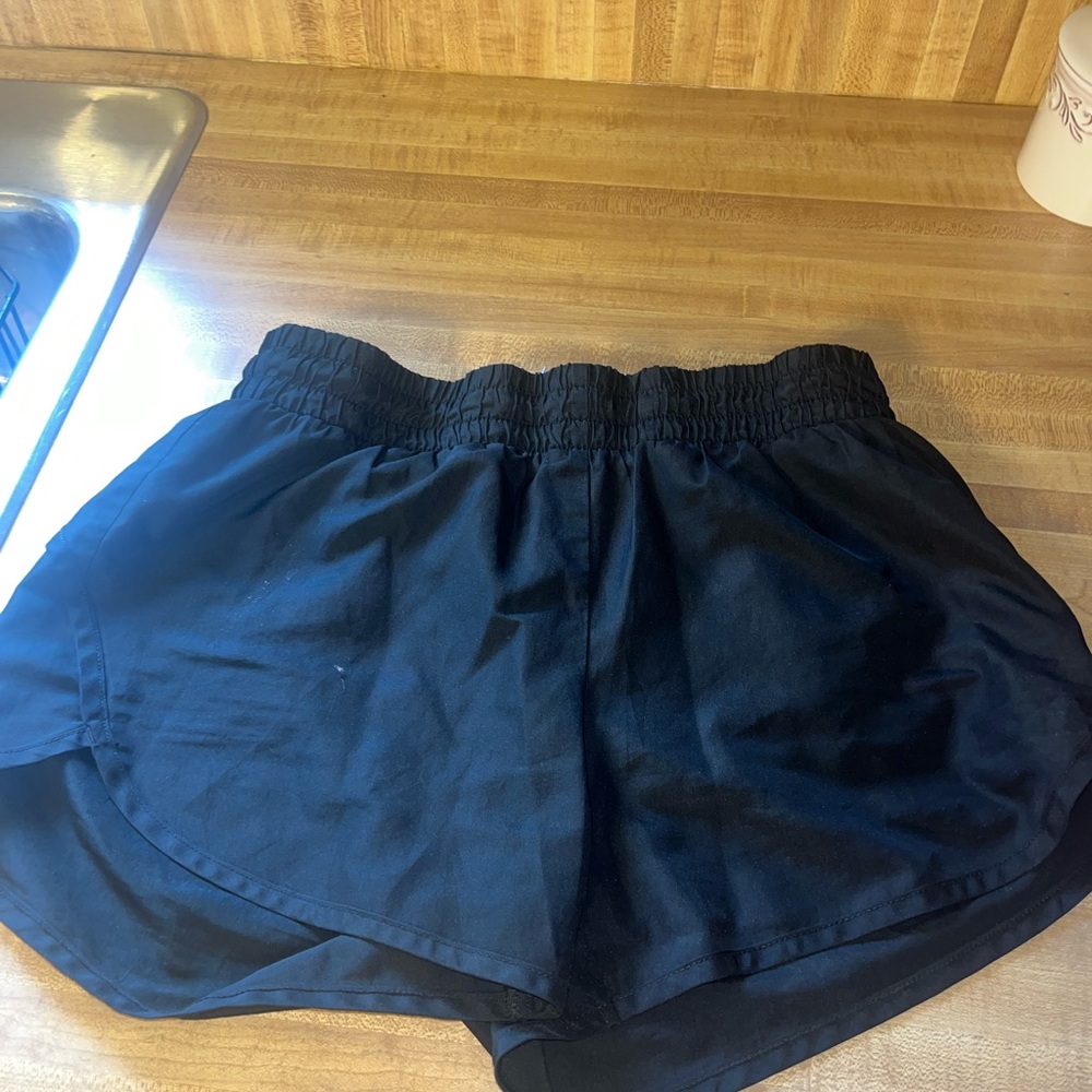 black athletic shorts